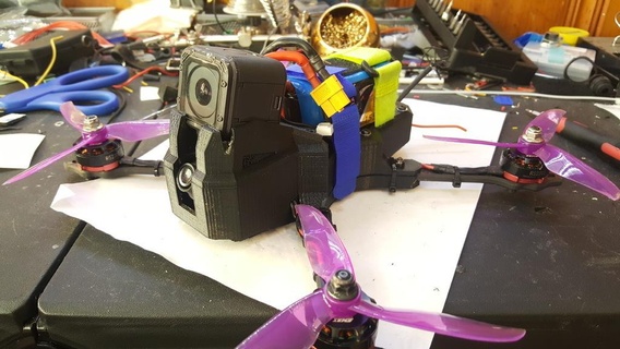 fpv drone ibrido telaio 260mm iguana veicoli distanza controllo 3d print model - Mito3D