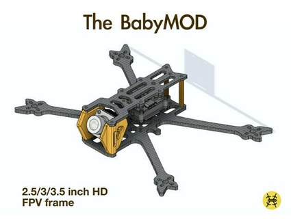 fpv Cadre 2 3 35 Go Pro came drone quad 3d print model - Mito3D