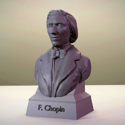 fr d ric chopin art composer pianist artist musician music ballad night-time preludes waltz sonata frederic 3D print model - Mito3D