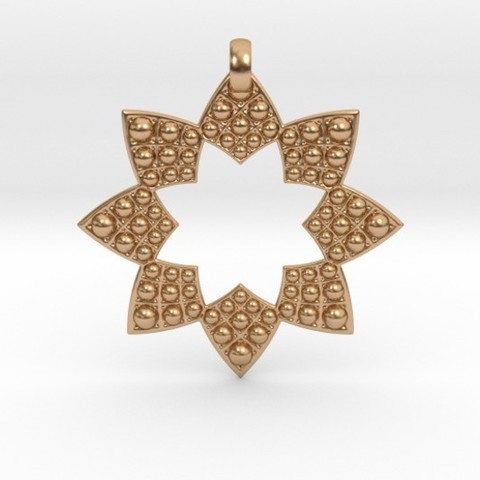 fractal flower pendant jewelry 3D print model - Mito3D