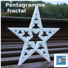 fraktal pentagram sanat deco matematik 3d print model - Mito3D
