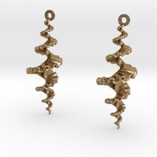 fractal spiral earrings jewelry 3d print model - Mito3D