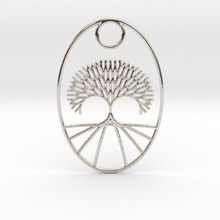 fractal tree oval pendant jewelry 3d print model - Mito3D