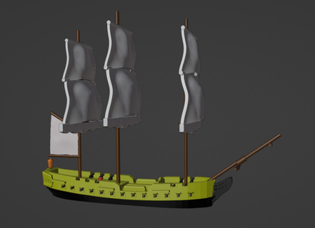 zerquetscht xviii v1 Fregatte Kriegsspiel 3d print model - Mito3D