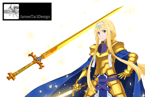 parfumé olive épée sao Alice anime cosplay soutenir 3d print model - Mito3D
