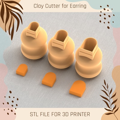 frame boho mini clay cutter tools earring 3d print model - Mito3D
