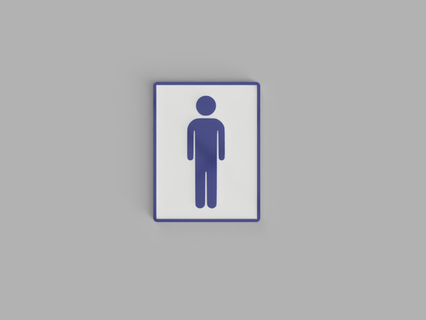 telaio cartello uomini donne wc 3d bagno ba 3d print model - Mito3D