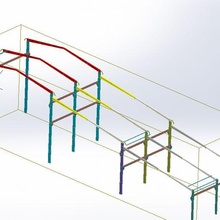 Cadre acier bâtiment atelier architecture 3d print model - Mito3D
