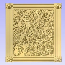 framed panel various 3d relief cnc leafy wall 3d print model - Mito3D