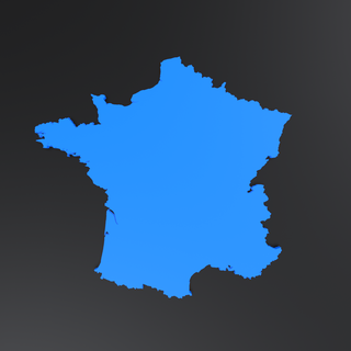 france map flat france map key chain stand country stl  3d print model - Mito3D