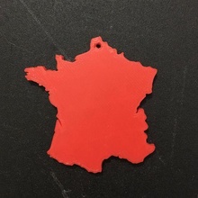 France carte porte clés mur art bijoux 3d print model - Mito3D