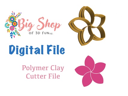 frangipani polymer clay cutter 3d print model - Mito3D