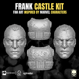frank castle kit 3d printable file action figures gi joe mezco marvel legends classified force head headsculpt gear weapon vest punisher 3d print model - Mito3D