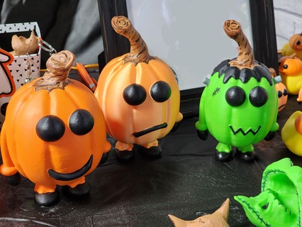 Franken citrouille triste heureux tomber Halloween Frankenstein jouet jardin mignonne bureau copain 3d print model - Mito3D