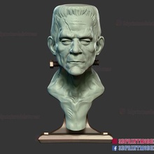el monstruo de frankenstein escultura busto archivo stl art monster demonio extranjero dragón halloween 3d la impresión digital cabeza humanos estatua 3d print model - Mito3D