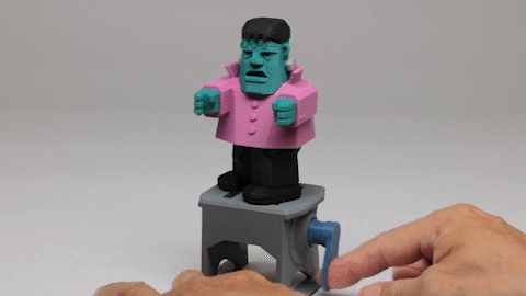 Frankenstein automi giocattolo Basso poli arte 3d print model - Mito3D