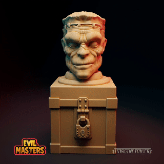 Frankenstein caixa Netsuke boneca projetado ai franco monstro morto zumbi miniatura fracasso estatueta 3d print model - Mito3D