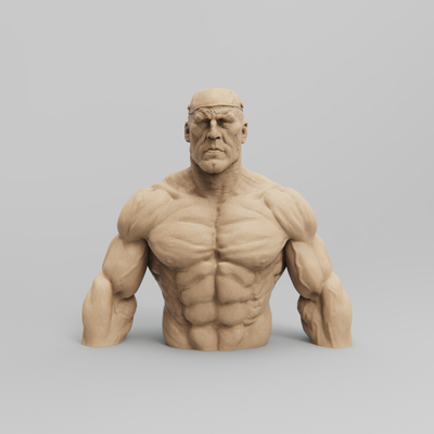 frankenstein bust art franskenstein victor human body male monster 3d print model - Mito3D