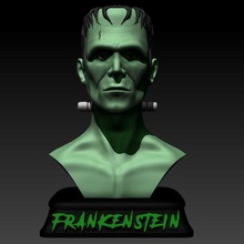 Frankenstein buste art film Halloween 3d print model - Mito3D
