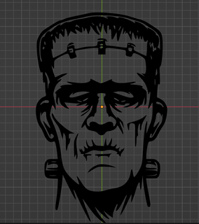 frankenstein canvas 2d wall decor scary horror 3d print model - Mito3D
