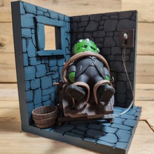 frankenstein diorama - mini not included art wekster 3d print model - Mito3D