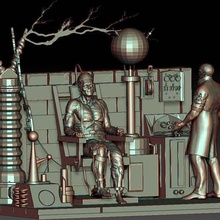 frankenstein diorama frankensteins monster movie 3d print model - Mito3D
