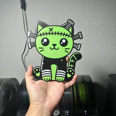 frankenstein kitty art halloween cat 3d print model - Mito3D