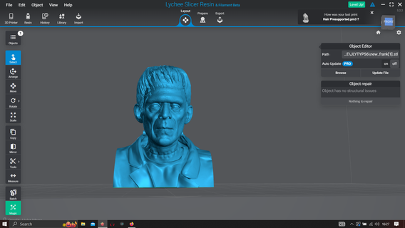 Frankenstein canavar korku büst model şekil vermek cadılar bayramı 3d print model - Mito3D
