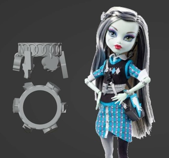 frankie stein school bracelet replacement Art monster high doll custom accessory schools out 3d print model - Mito3D