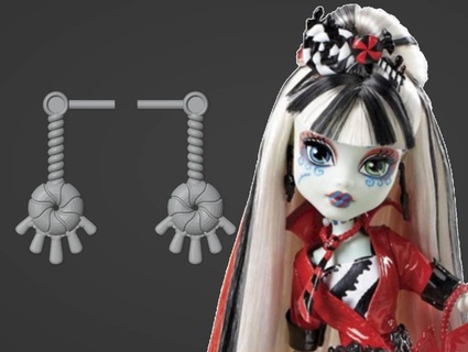 Frankie stein dolce urla orecchini mostro alto Bambola personalizzato accessorio 3d print model - Mito3D