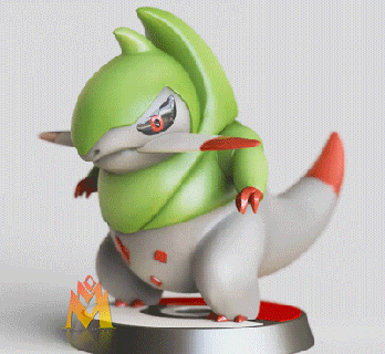 frattura fan arte pok lun figurina pokemon axew haxorus Evoluzione art nintendo 3d gioco anime 3d print model - Mito3D