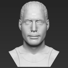 freddie mercury busto de impressão 3d pronto stl obj formatos a arte beatles lennon mccartney rock-n-roll rainha clapton dylan elvis presley músico cantor celebridade 3d print model - Mito3D