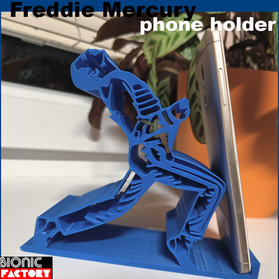 freddie mercury phone holder queen mobile funny fun support cartoon stand smartphone no homer comics jackson print in place 3d print model - Mito3D