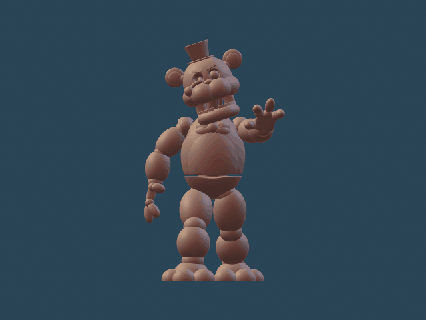 freddy fazbear figure five nights freddy's horror animatronics robot pizza bear videogame 3d print model - Mito3D