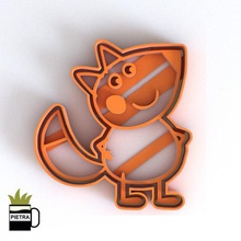 freddy fox cookie cutter mold fondant 3d print model home cutters breakfast cookies cokkie moulds molds decoration porcelain clay handicrafts bookmarks peppa pig georg daddy mom dany pedro suzy fredy zoe emily rabbit candy cat 3d print model - Mito3D