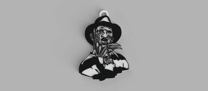 freddy krueger - nightmare elm street keychain - pendant - earring  3d print model - Mito3D