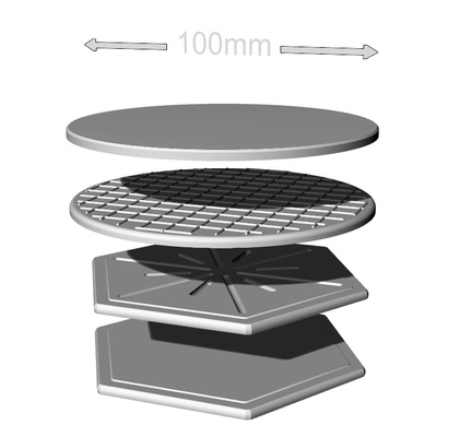 free 15mm 1-100th scale hex basses 100mm diameter game base battletech robotech alpha strike wargame 3d print model - Mito3D