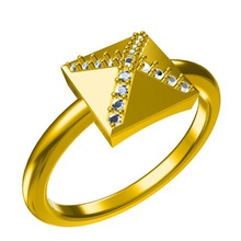 free 3d cad model pyramid ring jewelry stl wedding engagement 3d print model - Mito3D