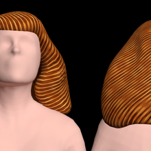 gratuito 3ds capelli gara dea gioco donna parrucca libero 3d print model - Mito3D