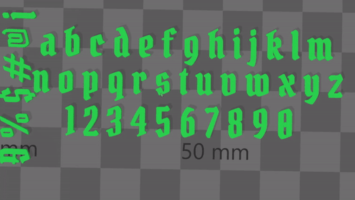 bedava alfabe harfler uzay yabancı sanat şekiller poli bloklar 3d print model - Mito3D