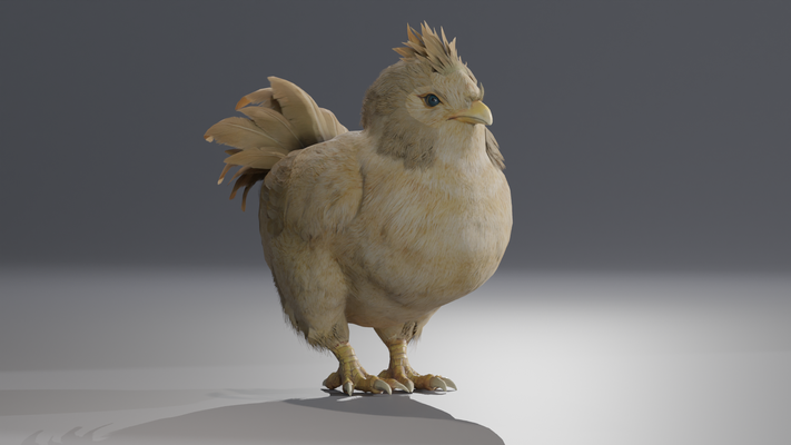 free angry big bird - blender + stl file included art animal dragon creature 3d print model - Mito3D