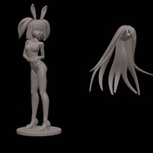 libre anime fille déguisée lapin 3dprint cheveux options 3d print model - Mito3D