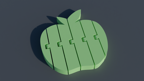 free articulated apple apple  3d print model - Mito3D