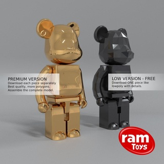 free bear brick - version premium choice bearbrick 3d print model - Mito3D