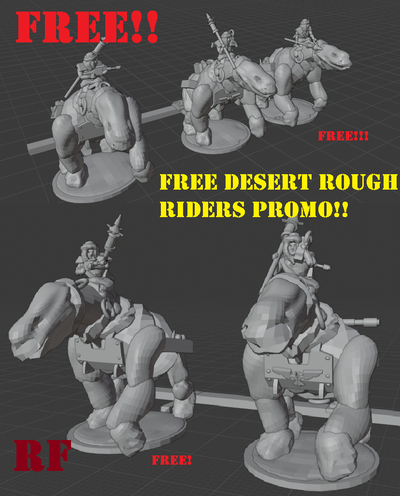 gratis desierto áspero jinetes promoción épico imperial 6mm 10mm juego guerra miniatura 3d print model - Mito3D