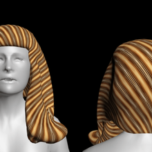 fantastic capelli di una donna gioco parrucca libero 3d print model - Mito3D