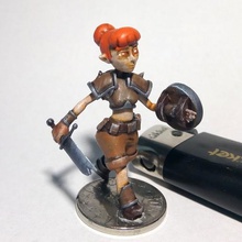 free girl adventurer game miniature d&d mini 3d print model - Mito3D