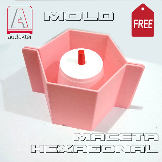 free hexagonal cement flower pot - mould 3D print model - Mito3D