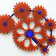 free interlocking gears project set gears interlocking working functional gadgets machine design parts components project toy spin 3d print model - Mito3D