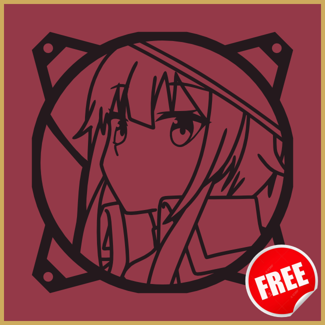 gratis megumin 1 konosuba ventilador cubierta carcasa funda 120 mm pc parrilla 120mm 3D print model - Mito3D